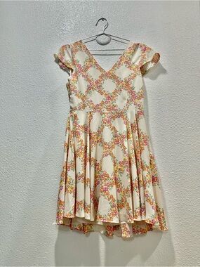 Under Skies Cream Floral V-Neck Midi Dress